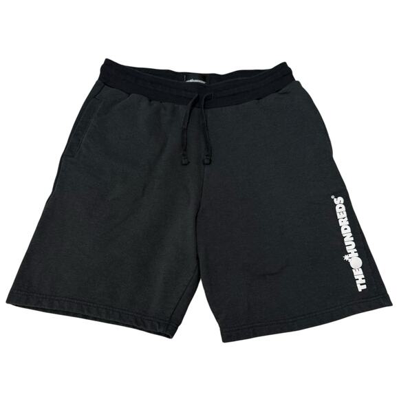 The Hundreds Drawstring Sweat Shorts Logo Spell Out Gray Black - Size Large - Picture 1 of 6
